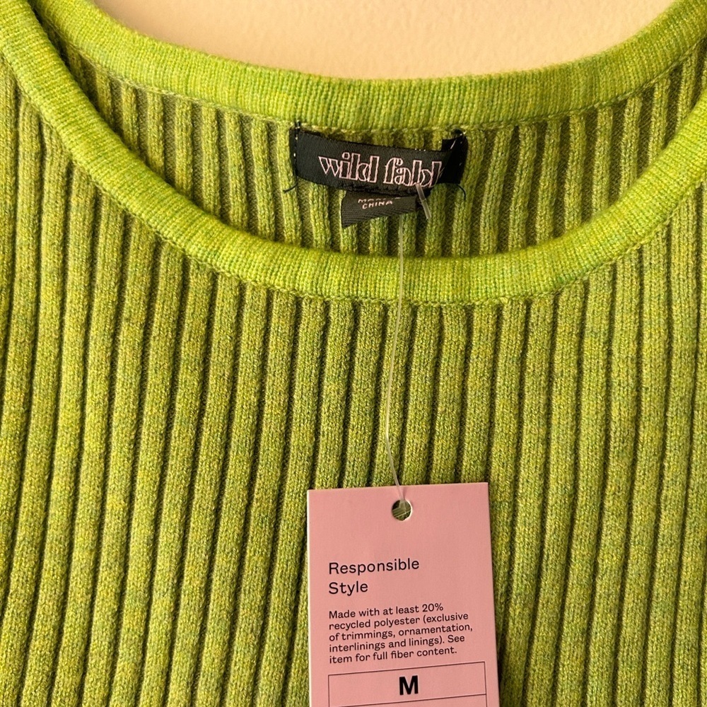 Wild Fable Lime Ribbed Crop Top - Picture 3 of 6
